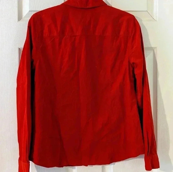 CHARTER CLUB  Women Red Pocketed Corduroy Button Up Top Petite Size PP‎ NWT - Picture 4 of 8